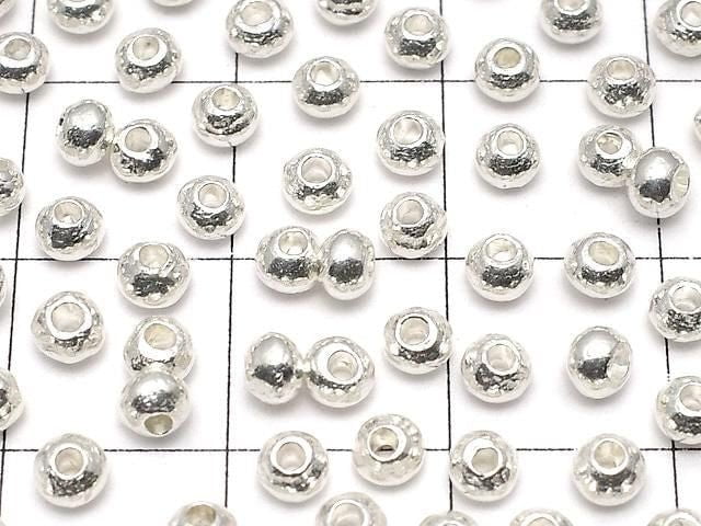 Karen Silver Rondelle 3.5x3.5x2.5mm White Silver 5pcs
