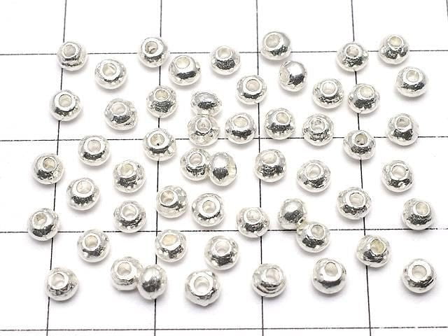 Karen Silver Rondelle 3.5x3.5x2.5mm White Silver 5pcs