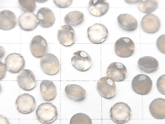 [Video]High Quality Gray Onyx AAA Loose stone Round Faceted 5x5mm 10pcs