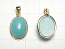 [Video] Peru Amazonite AAA Oval 17x13mm Pendant 18KGP 1pc