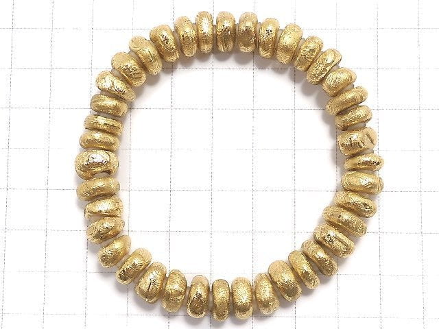 [Video][One of a kind] Meteorite (Muonionalusta) Rough Roundel Yellow Gold Bracelet NO.1