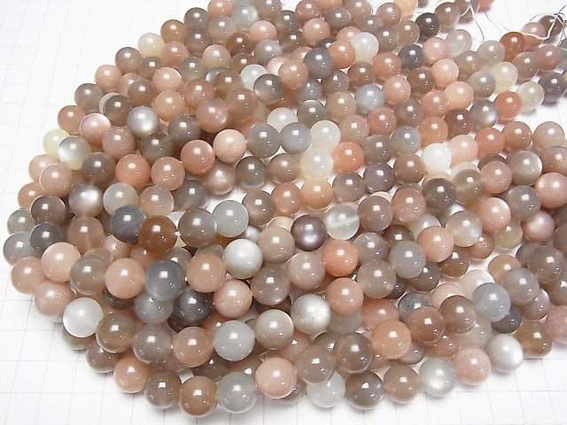 [Video]Multi color Moonstone AAA- Round 12mm half or 1strand beads (aprx.15inch/36cm)