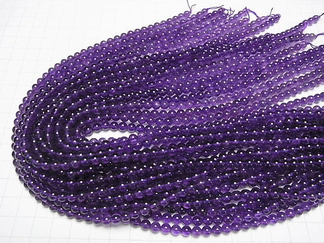 [Video]Amethyst AAA- Round 5mm 1strand beads (aprx.15inch/37cm)