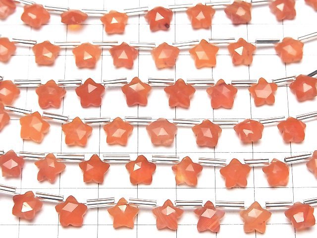 [Video]High Quality Carnelian AA++ Faceted Star 8x8mm 1strand (8pcs )