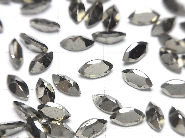 [Video]Pyrite Loose stone Marquise Faceted 8x4mm 5pcs