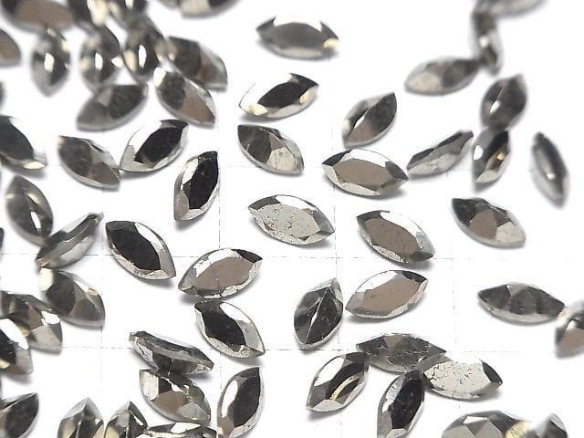 [Video]Pyrite Loose stone Marquise Faceted 8x4mm 5pcs