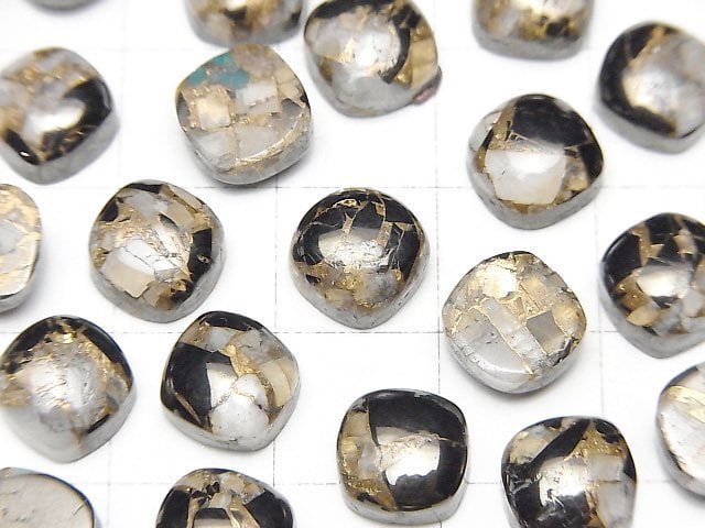 [Video]Copper Calcite Obsidian AAA Square Cabochon 8x8mm 5pcs