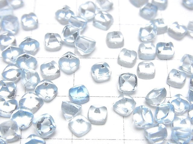 [Video] High Quality Sky Blue Topaz AAA Sugarloaf Cut 4x4mm 5pcs