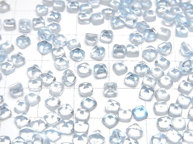 [Video] High Quality Sky Blue Topaz AAA Sugarloaf Cut 4x4mm 5pcs