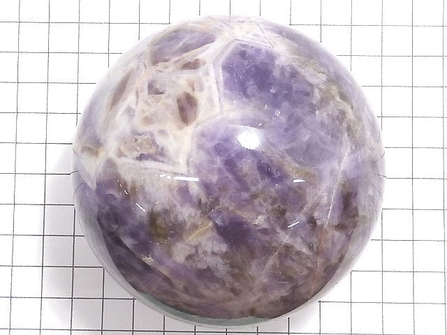 [Video][One of a kind] Striped Amethyst Sphere ,Round 87.5mm 1pc NO.6