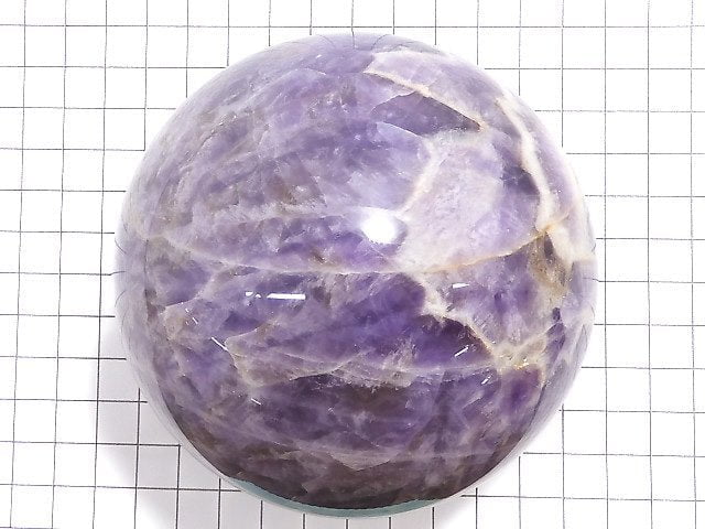 [Video][One of a kind] Striped Amethyst Sphere ,Round 95mm 1pc NO.12