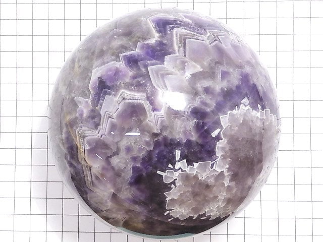 [Video][One of a kind] Striped Amethyst Sphere ,Round 112mm 1pc NO.15