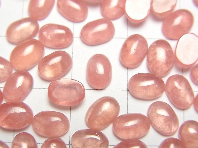 [Video]High Quality Argentine Rhodochrosite AAA- Oval Cabochon 6x4mm 2pcs