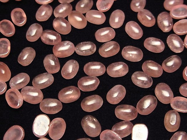 [Video]High Quality Argentine Rhodochrosite AAA- Oval Cabochon 6x4mm 2pcs