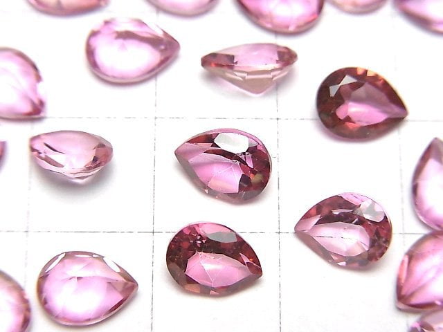 [Video]High Quality Pink Topaz AAA Loose stone Pear shape Faceted 8x6mm 3pcs