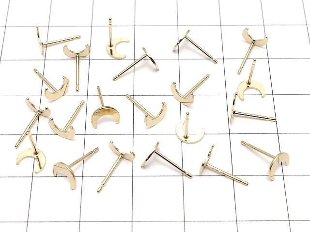 14KGF Crescent Moon Design Earstuds Earrings (1 pair) (2 pieces)