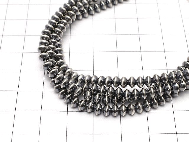Silver925 Navajo Pearl Abacus (Rondelle) 4.5x4.5x3mm 5pcs