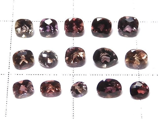 [Video][One of a kind] High Quality color change Sapphire Loose stone Faceted 15pcs set NO.46