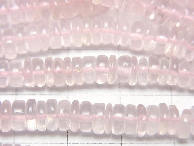 [Video]Rose Quartz AAA- Rondelle (Heishi) 1strand beads (aprx.15inch/38cm)