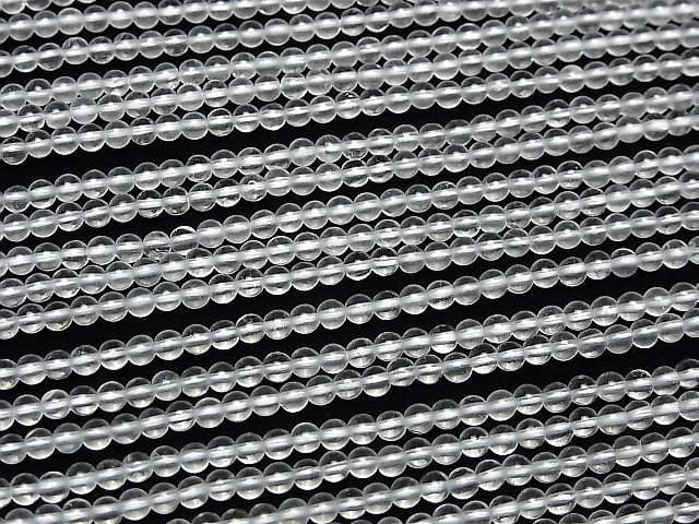 [Video]Crystal Quartz AAA- Round 3mm 1strand beads (aprx.15inch/36cm)