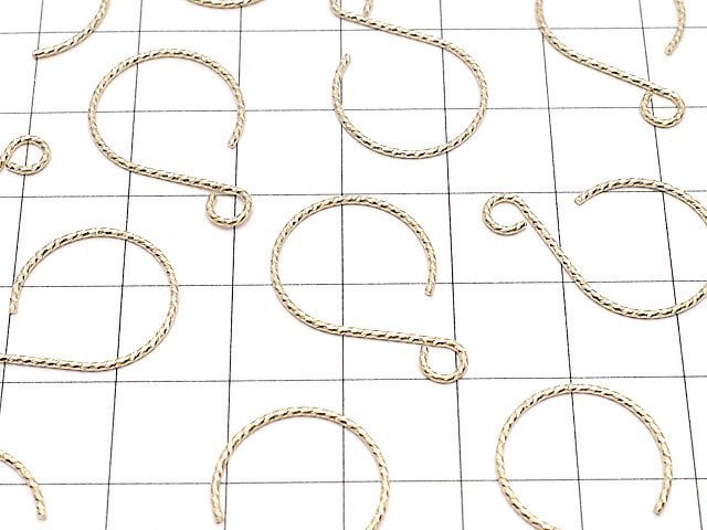 14KGF Earwire 23x15mm Sparkle 1pair (2 pieces)