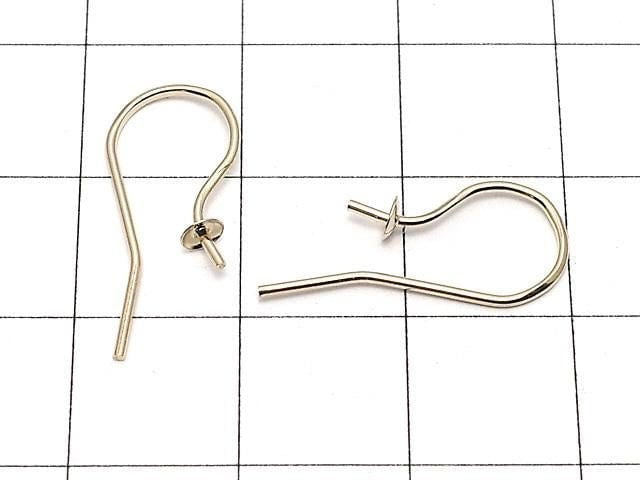 14KGF Earwire 20x8mm with pearl cup 1pair (2 pieces)