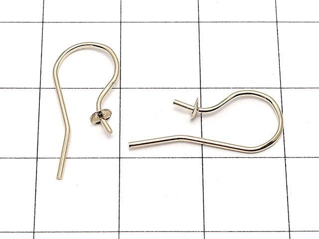 14KGF Earwire 20x8mm with pearl cup 1pair (2 pieces)