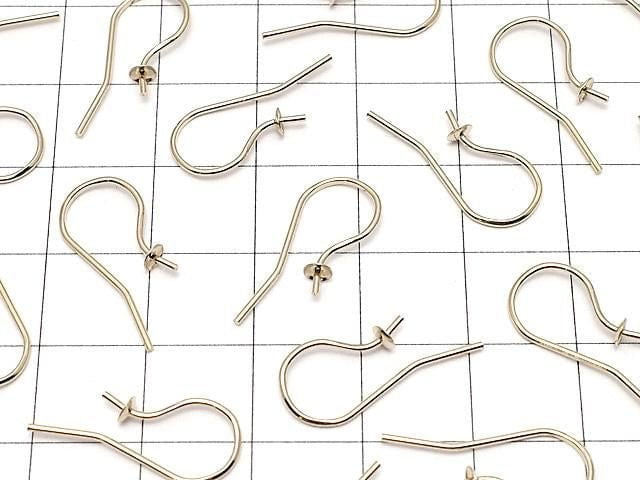 14KGF Earwire 20x8mm with pearl cup 1pair (2 pieces)