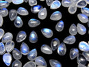 [Video]High Quality Rainbow Moonstone AA++ Pear shape Cabochon 6x4mm 10pcs