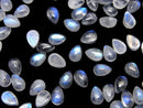 [Video]High Quality Rainbow Moonstone AA++ Pear shape Cabochon 6x4mm 10pcs