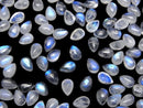 [Video]High Quality Rainbow Moonstone AA++ Pear shape Cabochon 6x4mm 10pcs
