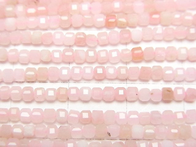 [Video] High Quality! Pink Opal AAA- Cube Shape 2x2x2mm 1strand beads (aprx.15inch/37cm)