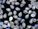 [Video]High Quality Rainbow Moonstone AA++ Pear shape Cabochon 9x6mm 5pcs