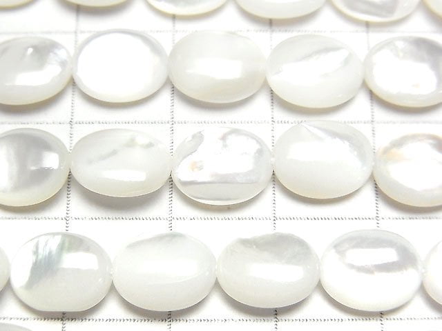 [Video] High Quality White Shell (Silver-lip Oyster)AAA Oval 10x8x4mm 1/4 or 1strand beads (aprx.15inch/38cm)