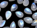 [Video]High Quality Rainbow Moonstone AA++ Pear shape Cabochon 12x8mm 3pcs