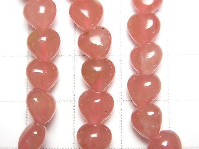 [Video] Peruvian Rhodochrosite AAA Vertical Hole Heart Shape 6mm,7mm Bracelet