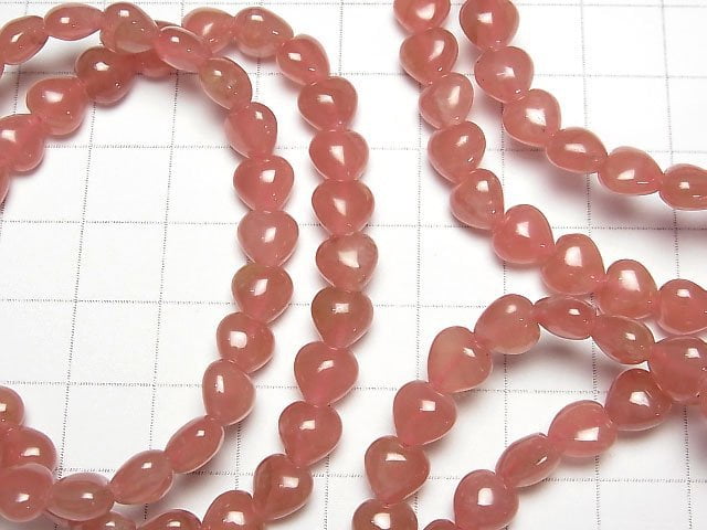 [Video] Peruvian Rhodochrosite AAA Vertical Hole Heart Shape 6mm,7mm Bracelet