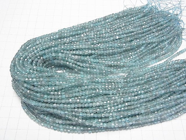 [Video]High Quality! Apatite AA+ Cube Shape 3x3x3mm 1strand beads (aprx.15inch/37cm)