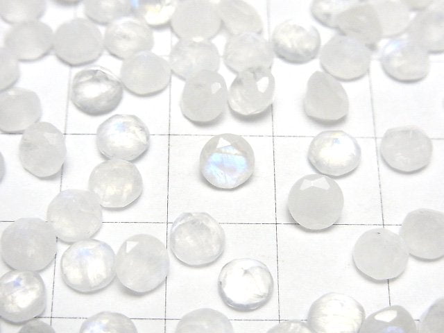 [Video]Rainbow Moonstone AA++ Loose stone Round Faceted 5x5mm 10pcs