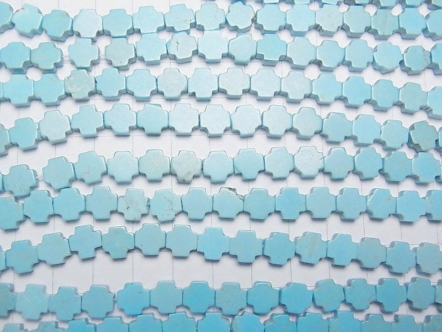 [Video]Magnesite Turquoise Cross 8x8mm 1strand beads (aprx.15inch/37cm)