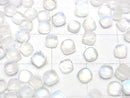 [Video]High Quality Rainbow Moonstone AA++ Square Cabochon 4x4mm 10pcs