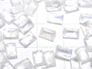[Video]High Quality Rainbow Moonstone AA++ Loose stone Rectangle Faceted 6x4mm 5pcs