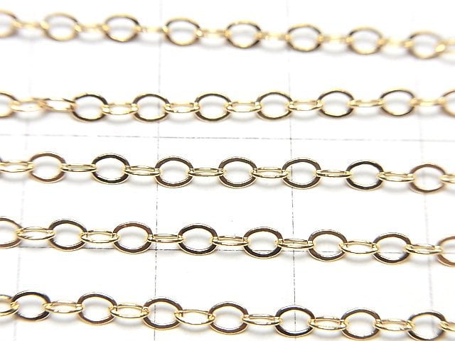 14KGF Flat Cable Chain 2.3mm 10cm