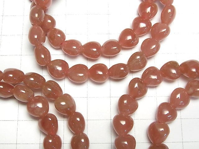 [Video] Peruvian Rhodochrosite AAA Vertical Hole Heart Shape 8mm,9mm Bracelet