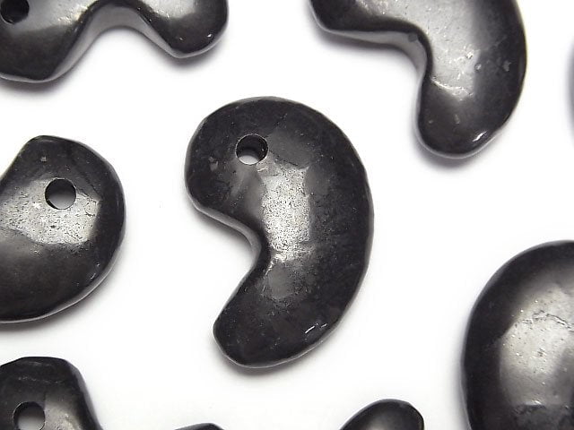[Video] Russia Shungite AA++ Comma Shaped Bead 30x20mm 1pc