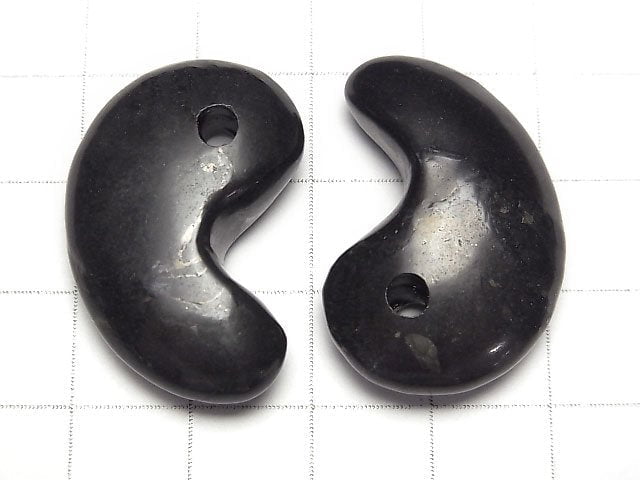 [Video] Russia Shungite AA++ Comma Shaped Bead 30x20mm 1pc