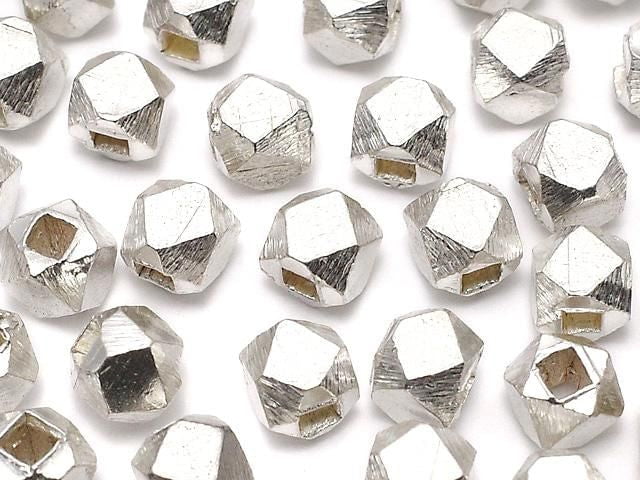 Karen Silver Cube Shape 4x4x4mm White Silver 3pcs