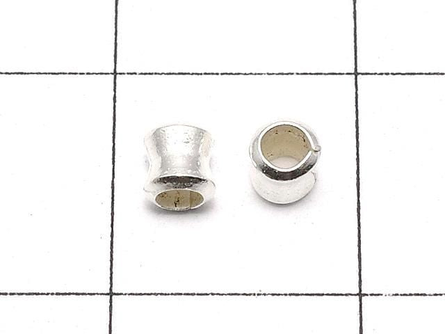 Karen Silver Rondelle (Tube) 3x2.5x2.5mm White Silver 10pcs