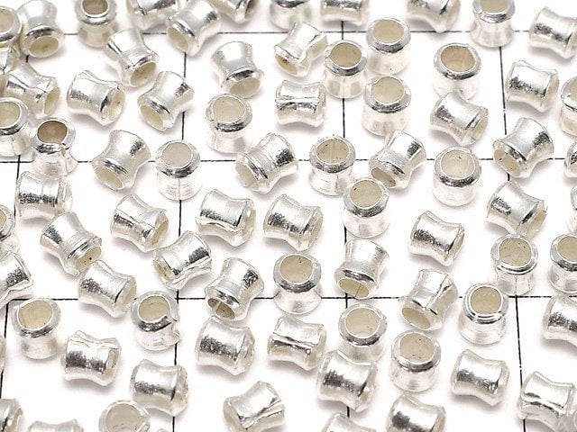 Karen Silver Roundel 3x2.5x2.5mm White Silver 10pcs