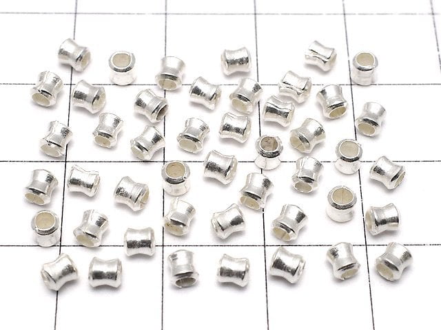 Karen Silver Roundel 3x2.5x2.5mm White Silver 10pcs